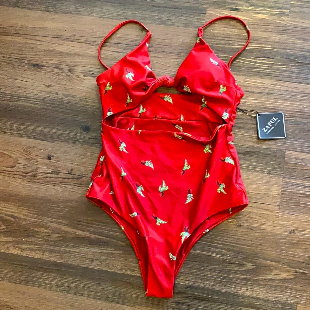 Zaful one piece w/ front cutout.